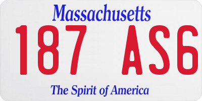 MA license plate 187AS6