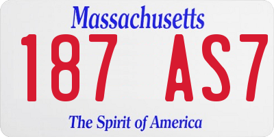 MA license plate 187AS7