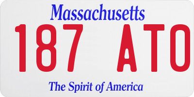 MA license plate 187AT0