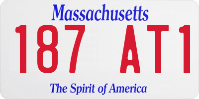 MA license plate 187AT1