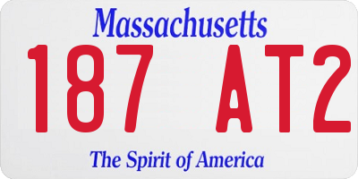 MA license plate 187AT2