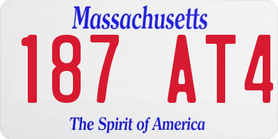 MA license plate 187AT4