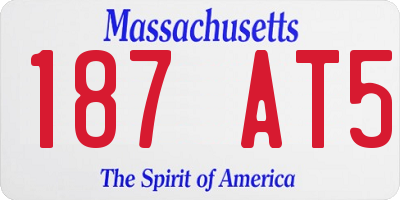 MA license plate 187AT5