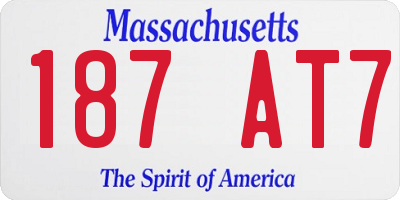 MA license plate 187AT7