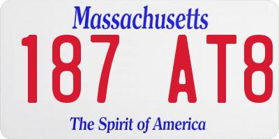 MA license plate 187AT8