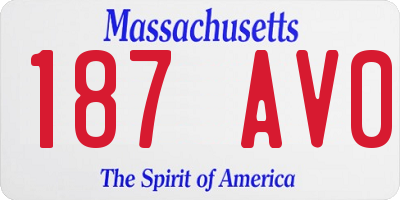 MA license plate 187AV0