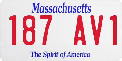 MA license plate 187AV1