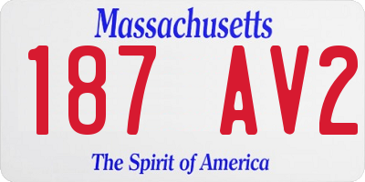 MA license plate 187AV2