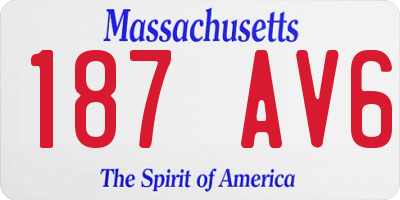 MA license plate 187AV6