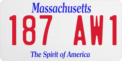 MA license plate 187AW1