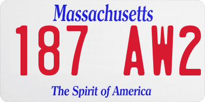 MA license plate 187AW2