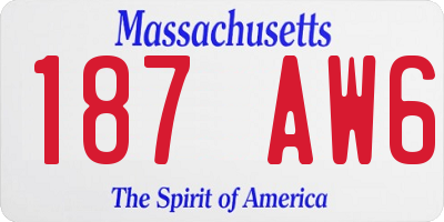 MA license plate 187AW6