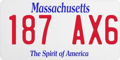 MA license plate 187AX6