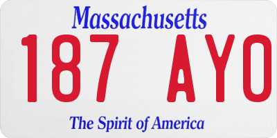 MA license plate 187AY0