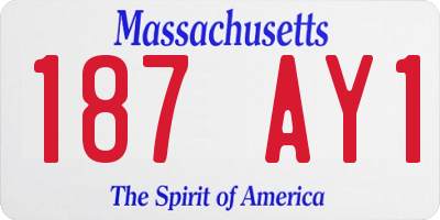 MA license plate 187AY1