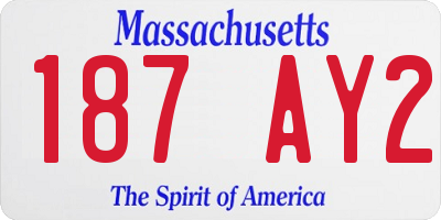 MA license plate 187AY2
