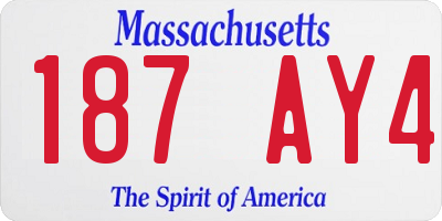 MA license plate 187AY4