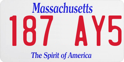 MA license plate 187AY5