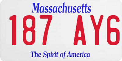 MA license plate 187AY6