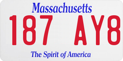 MA license plate 187AY8