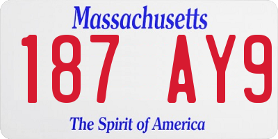 MA license plate 187AY9
