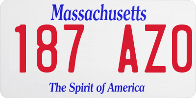 MA license plate 187AZ0