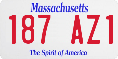 MA license plate 187AZ1