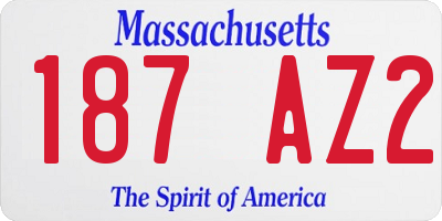 MA license plate 187AZ2