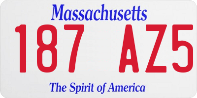 MA license plate 187AZ5