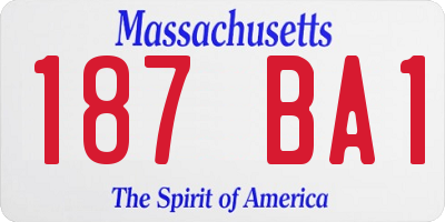 MA license plate 187BA1