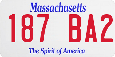 MA license plate 187BA2