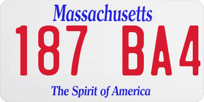 MA license plate 187BA4