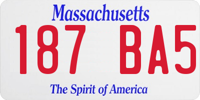 MA license plate 187BA5