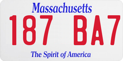 MA license plate 187BA7