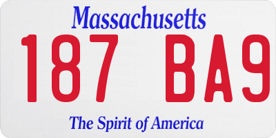 MA license plate 187BA9