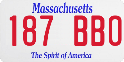 MA license plate 187BB0