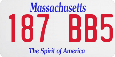 MA license plate 187BB5