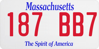 MA license plate 187BB7