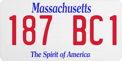 MA license plate 187BC1