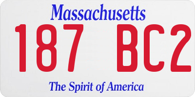 MA license plate 187BC2