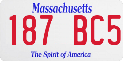 MA license plate 187BC5