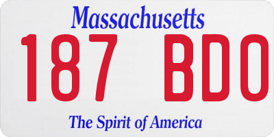 MA license plate 187BD0