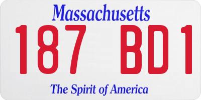 MA license plate 187BD1