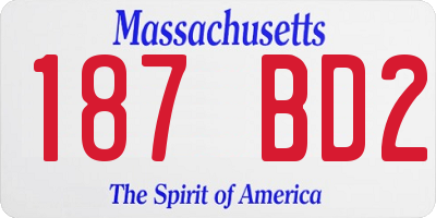 MA license plate 187BD2