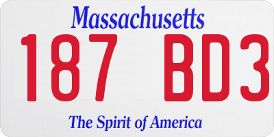 MA license plate 187BD3