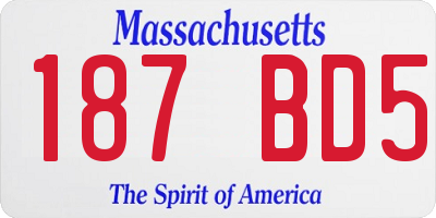 MA license plate 187BD5