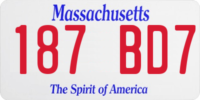 MA license plate 187BD7