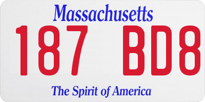MA license plate 187BD8