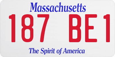 MA license plate 187BE1