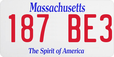 MA license plate 187BE3